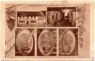 Gruss aus Freyburg a.U. Weinstuben zum Künstlerkeller.