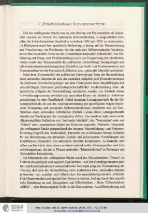V. Zusammenfassende Schlussbetrachtung