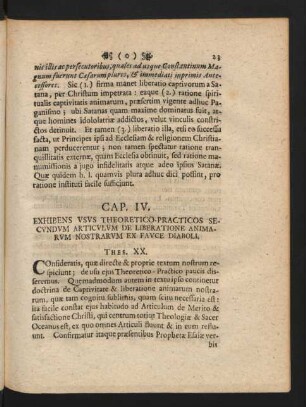 Cap. IV. Exhibens Usus Theoretico-Practicos Secundam Articulum De Liberatione Animarum Nostrarum Ex Fauce Diaboli.