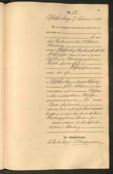 Standesamtsbuch der Stadt Aschaffenburg: Geburten 365/1900 - 184/1901