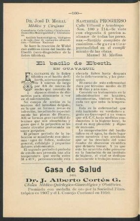 El bacilo de Eberth en Guayaquil