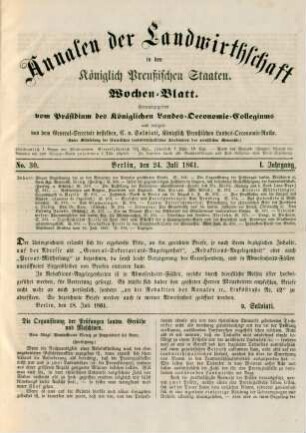 No. 30. Berlin, den 24. Juli 1861. I. Jahrgang.