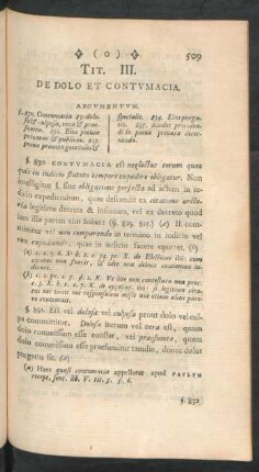 Tit. III. De Dolo Et Contumacia