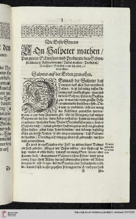 Die erste Species: Von Salpeter machen