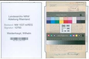 Entnazifizierung Wilhelm Weidenhaupt , geb. 27.07.1885 (Polizeiinspektor)
