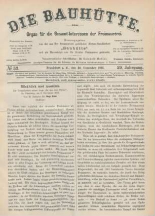 No. 53. Frankfurt a. M., den 30. Dezember 1916. 59. Jahrgang.