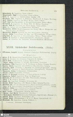 XXVII. Sächsischer Bezirksverein.