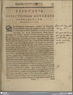 Refutatio Obiectionum Adversus Fundamentum Decimum Sextum