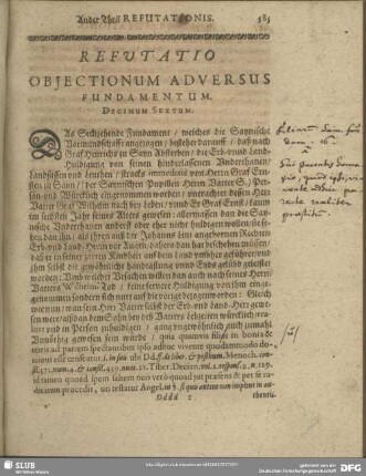 Refutatio Obiectionum Adversus Fundamentum Decimum Sextum