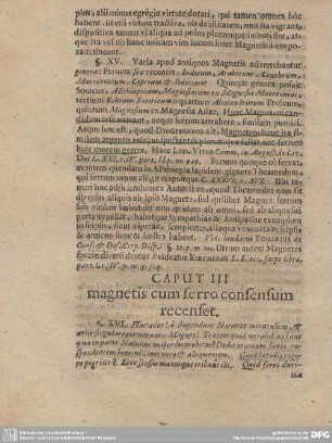 CAPUT III magnetis cum ferro consensum recenset.
