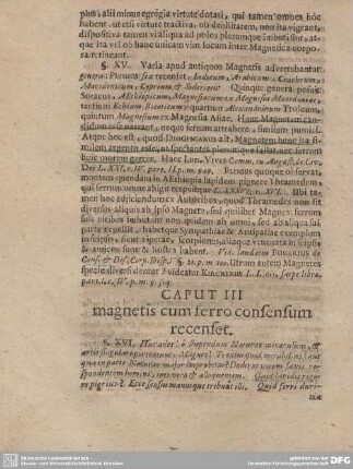CAPUT III magnetis cum ferro consensum recenset.