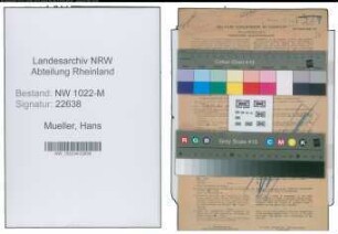 Entnazifizierung Hans Mueller , geb. 14.07.1891 (Pfoertner)