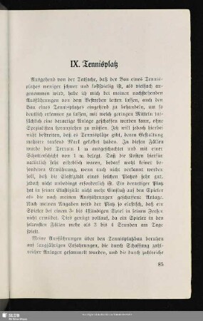 IX. Tennisplatz