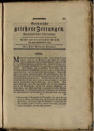 Sechs und dreysigstes Stück, den achten September, 1787.