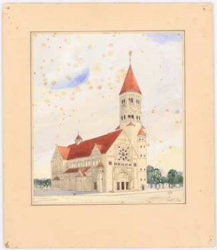 Unzugeordnete Sakralbauten: Perspektivische Ansicht einer Kirche