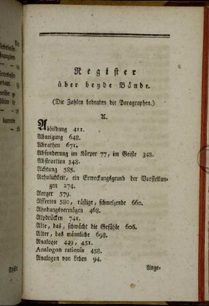 Register über beyde Bände.