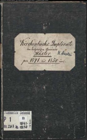 Kirchenbuchduplikat der katholischen Gemeinde Höxter St. Nikolai, Kreis Höxter (GHT 1841-1850). (Gemeinde: Katholische Gemeinde Höxter St. Nikolai)