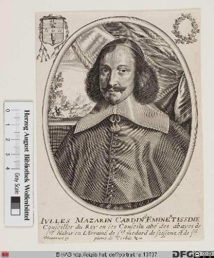 Bildnis Cardinal Jules Mazarin, 1659 duc de Nevers (eig. Giulio Mazarini od. Mazzarino)