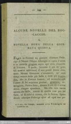 Alcune Novelle Del Boccaccio
