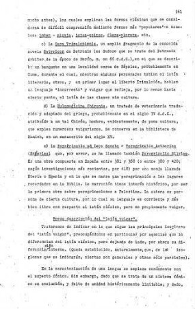 61-95, Breve descripción del "latín vulgar"