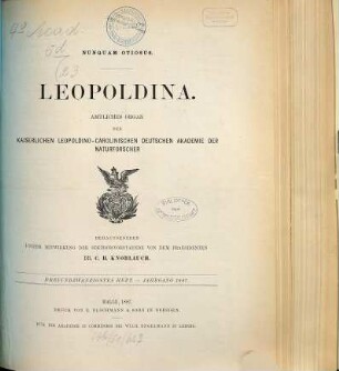 Leopoldina : Mitteilungen der Deutschen Akademie der Naturforscher Leopoldina, 23. 1887