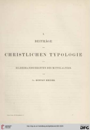 Beiträge zur christlichen Typologie aus Bilderhandschriften des Mittelalters