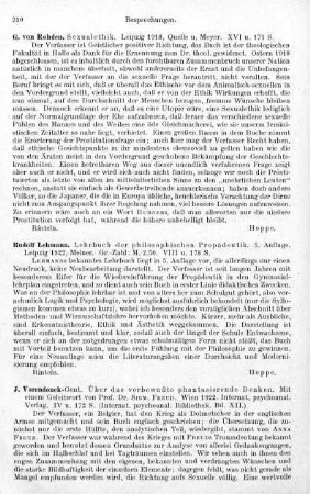 210, G. von Rohden. Sexualethik. 1918
