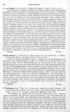 210, G. von Rohden. Sexualethik. 1918
