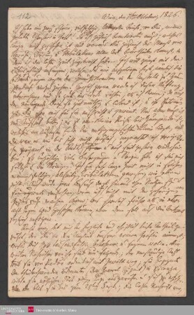 Ich habe nun ganz schöne, reichhaltige, liebevolle Briefe von Dir, meine ..., 07.10.1826. - Benediktinerabtei St. Bonifaz in München und Andechs