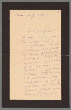 Nachlass von Felix Mottl (1856-1911) – BSB Ana 452, Pierné, Gabriel. Felix Mottl (1856-1911) Nachlass: Briefe von Gabriel Pierné an Felix Mottl - BSB Ana 452.B. Pierné, Gabriel
