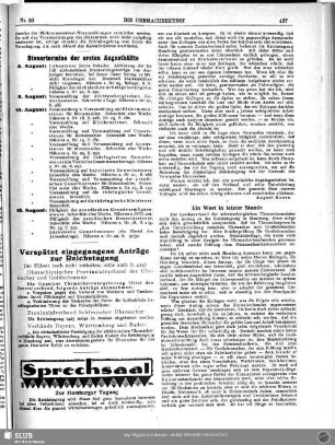 Verspätet eingegangene Anträge zur Reichstagung