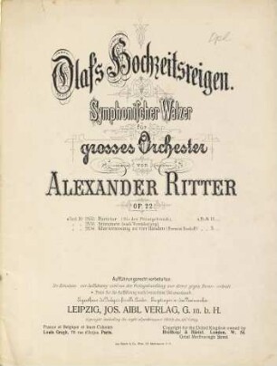 Olaf's Hochzeitsreigen : symphon. Walzer für grosses Orchester ; op. 22