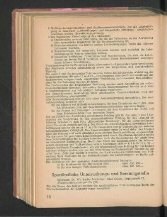 Sportärztliche Untersuchungs- und Beratungsstelle