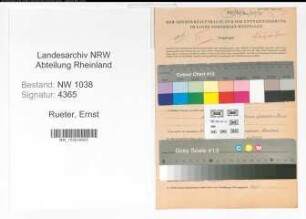 Entnazifizierung Ernst Rueter , geb. 14.01.1899 (Bauunternehmer)