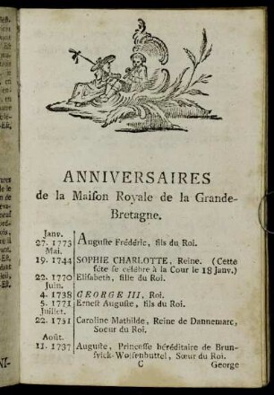 Anniversaires de la Maison Royale de la Grande-Bretagne.
