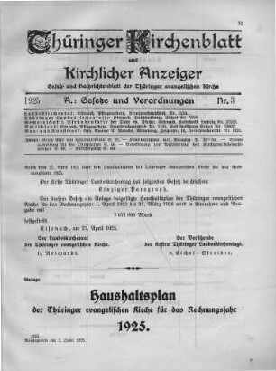 Nr. 3 : 2. Juni 1925