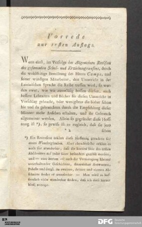Vorrede zur ersten Auflage
