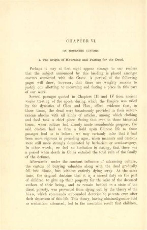 Chapter VI. On mourning customs