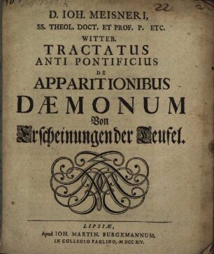 Tractatus antipontificius de apparitionibus daemonum