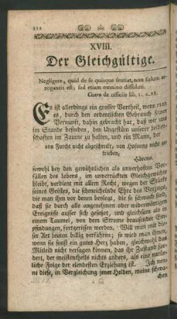 XVIII. Der Gleichgültige