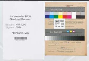 Entnazifizierung Max Altenkamp, geb. 06.04.1887 (Postamtmann)