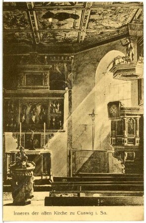 Coswig. Inneres der alten Kirche