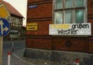 Slogan zur Grenzöffnung im Eichsfeld