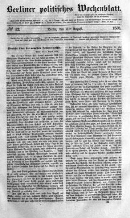 No 32, 11. August 1838
