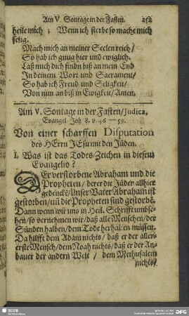 Am V. Sontage in der Fasten, Judica