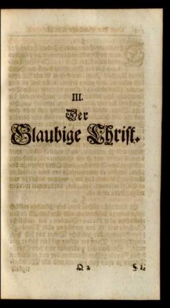III. Der Glaubige Christ