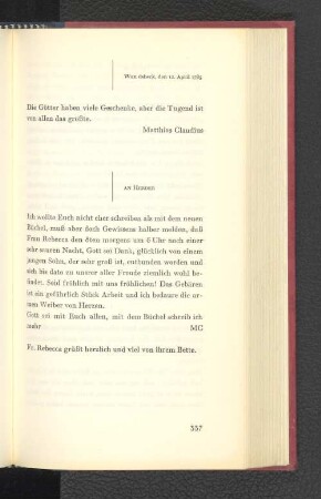 Wandsbeck, den 12. April 1783