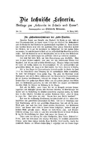 Die Lehrerinnenseminare des Lette-Vereins