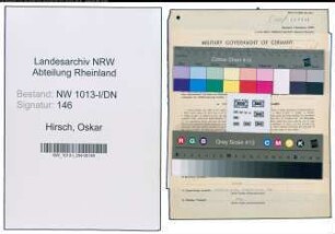 Entnazifizierung Oskar Hirsch , geb. 30.08.1891 (Maler)