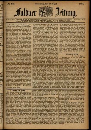 Ausgabe vom Donnerstag, den 13. August 1885.